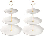 3 Tier Ceramic Combination Cupcake Stand Holder, Cupcake Stand Tower with Tiered Serving Tray for, Donuts
