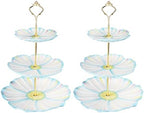 3 Tier Ceramic Combination Cupcake Stand Holder, Cupcake Stand Tower with Tiered Serving Tray for, Donuts