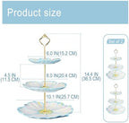 3 Tier Ceramic Combination Cupcake Stand Holder, Cupcake Stand Tower with Tiered Serving Tray for, Donuts, alternate view 3