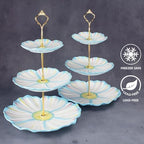 3 Tier Ceramic Combination Cupcake Stand Holder, Cupcake Stand Tower with Tiered Serving Tray for, Donuts, alternate view 4