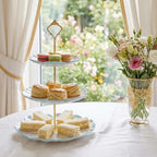 3 Tier Ceramic Combination Cupcake Stand Holder, Cupcake Stand Tower with Tiered Serving Tray for, Donuts, alternate view 5