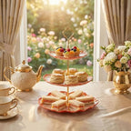 3 Tier Ceramic Combination Cupcake Stand Holder, Cupcake Stand Tower with Tiered Serving Tray for, Donuts, alternate view 5