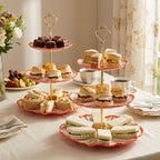 3 Tier Ceramic Combination Cupcake Stand Holder, Cupcake Stand Tower with Tiered Serving Tray for, Donuts, alternate view 6