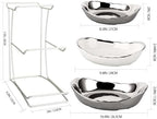 3 Tier Ceramic Fruit Bowls for Kitchen Counter with Metal Rack, Fruit Basket with Stand, Porcelain Bowls for, alternate view