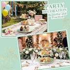 3 Tier Christmas Cupcake Stand Green Ceramic with Gold Frame in Green, alternate view 6