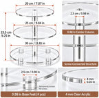 3 Tier Clear Acrylic Cupcake Stand, Wide Round Dessert Display in Clear, alternate view 3