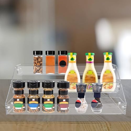 3-Tier Clear Acrylic Spice Rack Organizer for Cabinet Countertop in Clear, alternate view 2