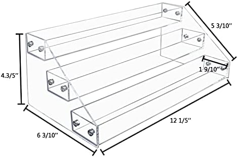 3-Tier Clear Acrylic Spice Rack Organizer for Cabinet Countertop in Clear, alternate view 3