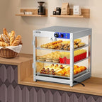 3-Tier Commercial Food Warmer, Pizza Warmer Food Warmer Display with LED Lighting Removable Shelves Glass Door, alternate