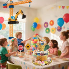 3 Tier Construction Cupcake Stand, Cupcake Stand Cardboard - Easy to Assemble& Reusable(3Vehicle) in 3vehicle, alternate view