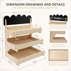 3-Tier Cookie Display Stand for Market Booths, Craft Fairs & Events in Natural, alternate view 3