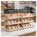 3-Tier Cookie Display Stand for Market Booths, Craft Fairs & Events in Natural, alternate view 4