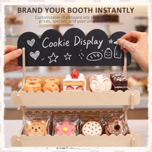 3-Tier Cookie Display Stand for Market Booths, Craft Fairs & Events in Natural, alternate view 5