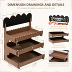 3-Tier Cookie Display Stand for Market Booths, Events & Craft Fairs in Mocha, alternate view 4