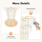 3 Tier Crystal Flower Stand, 2pcs Wedding Gold Vases Centerpieces with Hanging Crystals, Round Chandelier, alternate view 7