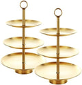 3 Tier Cup Cake Tower Stand, Gold Cupcake Stand with Base, Stainless Steel Tiered Cupcake Display Stands for