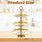 3 Tier Cup Cake Tower Stand, Gold Cupcake Stand with Base, Stainless Steel Tiered Cupcake Display Stands for, alternate view
