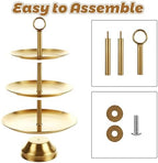 3 Tier Cup Cake Tower Stand, Gold Cupcake Stand with Base, Stainless Steel Tiered Cupcake Display Stands for, alternate view