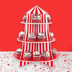 3 Tier Cupcake Foam Stand with Circus Carnival Tent Design for Desserts, Birthdays, Decorations, alternate view 7