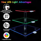 3 Tier Cupcake Holder with Rechargeable LED, 7 Colors Light Cupcake Tower, Acrylic Dessert Table Display Set for, alternate