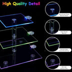 3 Tier Cupcake Holder with Rechargeable LED, 7 Colors Light Cupcake Tower, Acrylic Dessert Table Display Set for, alternate