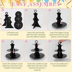 3-Tier Cupcake Stand 2 Pack Dessert Cup Cake Stand Tower Paper Round Cake Display Serving Plate for Anniversary, alternate