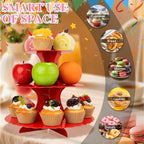 3-Tier Cupcake Stand 2 Pack Dessert Cup Cake Stand Tower Paper Round Cake Display Serving Plate for Anniversary, alternate