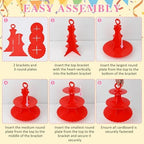 3-Tier Cupcake Stand 2 Pack Dessert Cup Cake Stand Tower Paper Round Cake Display Serving Plate for Anniversary, alternate