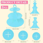 3-Tier Cupcake Stand 2 Pack Dessert Cup Cake Stand Tower Paper Round Cake Display Serving Plate for Anniversary, alternate