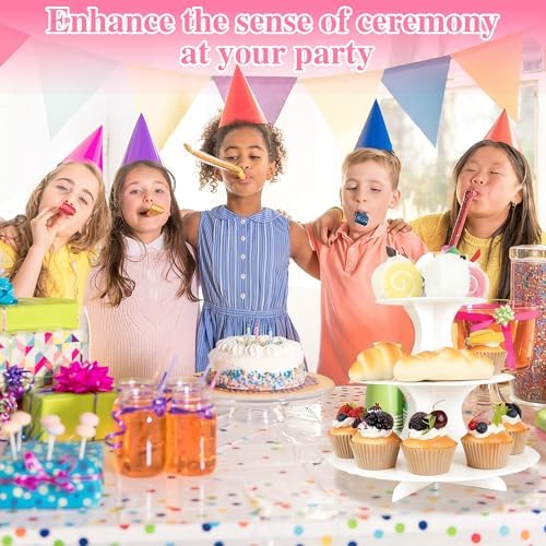 3-Tier Cupcake Stand 2 Pack Dessert Cup Cake Stand Tower Paper Round Cake Display Serving Plate for Anniversary, alternate