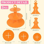 3-Tier Cupcake Stand 2 Pack Dessert Cup Cake Stand Tower Paper Round Cake Display Serving Plate for Anniversary, alternate