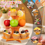 3-Tier Cupcake Stand 2 Pack Dessert Cup Cake Stand Tower Paper Round Cake Display Serving Plate for Anniversary, alternate