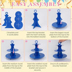 3-Tier Cupcake Stand 2 Pack Dessert Cup Cake Stand Tower Paper Round Cake Display Serving Plate for Anniversary, alternate