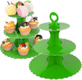 3-Tier Cupcake Stand 2 Pack Dessert Cup Cake Stand Tower Paper Round Cake Display Serving Plate for Anniversary