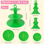 3-Tier Cupcake Stand 2 Pack Dessert Cup Cake Stand Tower Paper Round Cake Display Serving Plate for Anniversary, alternate