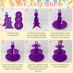 3-Tier Cupcake Stand 2 Pack Dessert Cup Cake Stand Tower Paper Round Cake Display Serving Plate for Anniversary, alternate