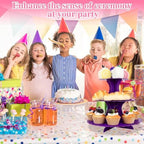 3-Tier Cupcake Stand 2 Pack Dessert Cup Cake Stand Tower Paper Round Cake Display Serving Plate for Anniversary, alternate