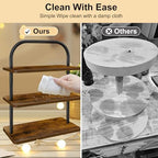 3 Tier Cupcake Stand 2 PACK Wooden Metal Cupcake Stand Reusable Cupcake Display Stand Tiered Tray Stand Dessert, alternate