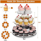 3 Tier Cupcake Stand, 4mm Thick Heavy Duty Acrylic Dessert Table Display Trays, 10" 8" 6" Round Cupcake Holder, alternate