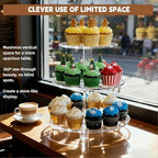 3 Tier Cupcake Stand, 4mm Thick Heavy Duty Acrylic Dessert Table Display Trays, 10" 8" 6" Round Cupcake Holder, alternate
