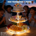 3 Tier Cupcake Stand, 4mm Thick Heavy Duty Acrylic Dessert Table Display Trays, 10" 8" 6" Round Cupcake Holder, alternate