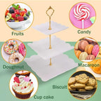 3 Tier Cupcake Stand Cake Stand - Plastic Tiered Serving Tray for Desserts, Candy, and Treats - Perfect for, alternate view 5