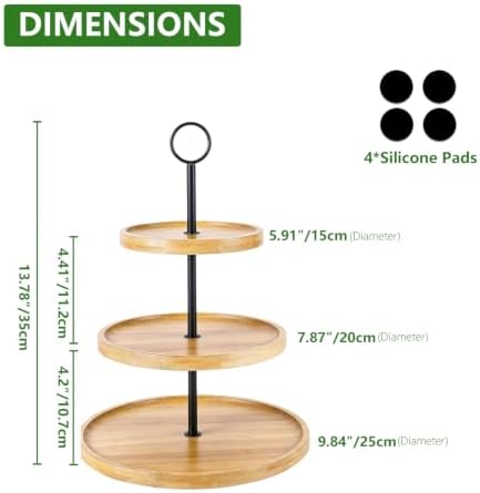 3 Tier Cupcake Stand, Cake Stand Tower, Dessert Table Display Set for Party in Yellow, alternate view 3