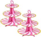 3-Tier Cupcake Stand, Cardboard Cupcake Tower, Dessert Cup Cake Stand Tower for Birthday Wedding Party