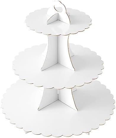 3-Tier Cupcake Stand, Cardboard Cupcake Tower, Dessert Cup Cake Stand Tower for Birthday Wedding Party