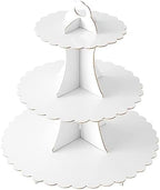 3-Tier Cupcake Stand, Cardboard Cupcake Tower, Dessert Cup Cake Stand Tower for Birthday Wedding Party