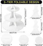 3-Tier Cupcake Stand, Cardboard Cupcake Tower, Dessert Cup Cake Stand Tower for Birthday Wedding Party, alternate view 3