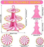 3-Tier Cupcake Stand, Cardboard Cupcake Tower, Dessert Cup Cake Stand Tower for Birthday Wedding Party, alternate view 3
