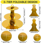 3-Tier Cupcake Stand, Cardboard Cupcake Tower, Dessert Cup Cake Stand Tower for Birthday Wedding Party, alternate view 3