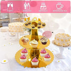 3-Tier Cupcake Stand, Cardboard Cupcake Tower, Dessert Cup Cake Stand Tower for Birthday Wedding Party, alternate view 6